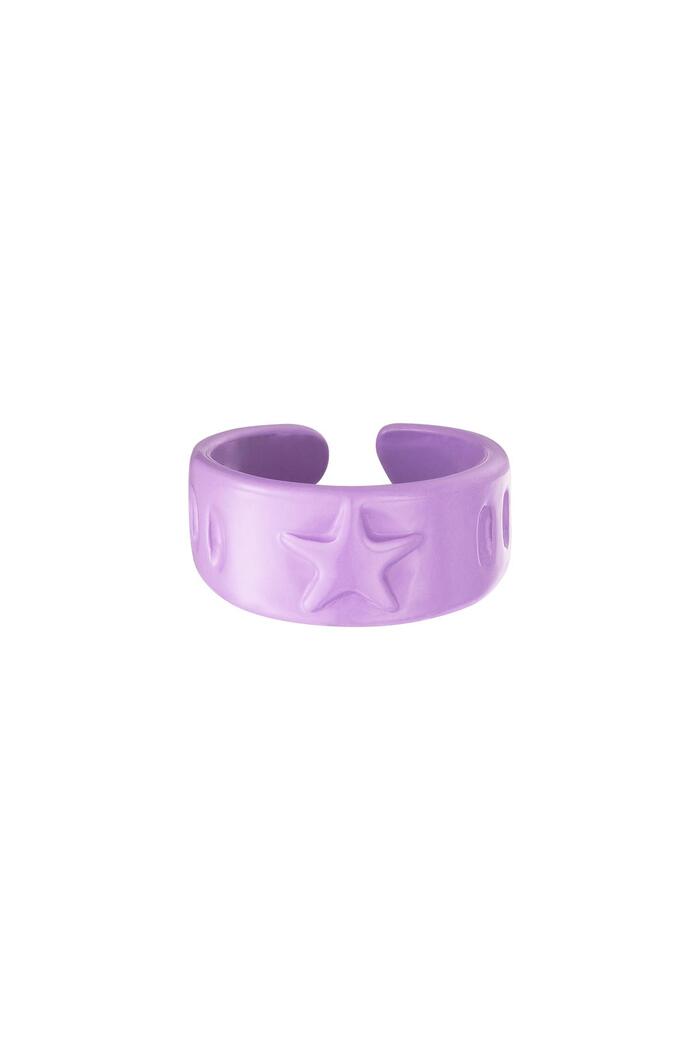 Candy ring stars Purple Metal One size 