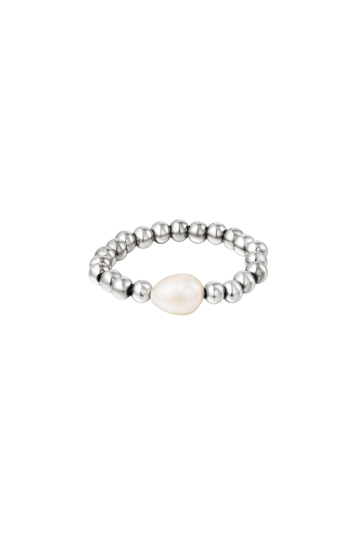 Ring pearl Silver Stainless Steel 17