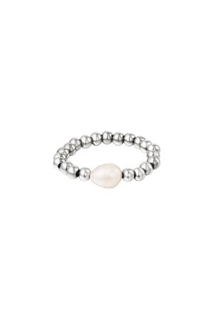 Ring pearl Silver Stainless Steel 17 h5 