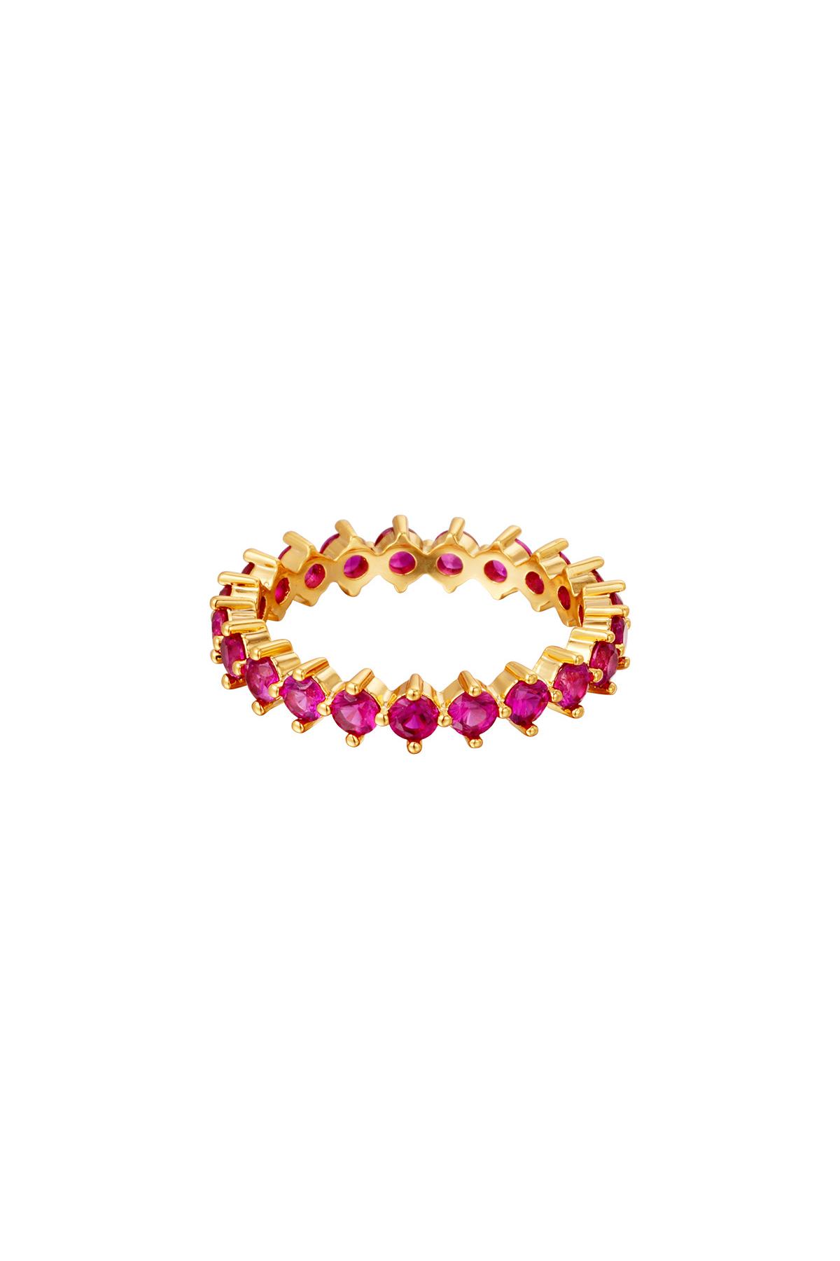 Bague or &amp; pierres Rouge Cuivré 17