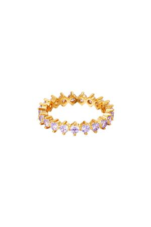 Ring gold & stones Purple Copper 16 h5 