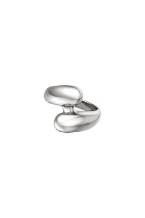 Double wrap ring Silver Stainless Steel 16 h5 