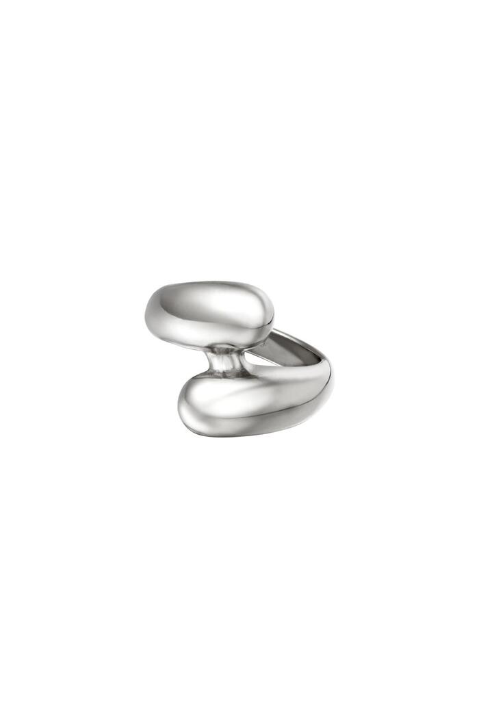 Double wrap ring Silver Stainless Steel 16 
