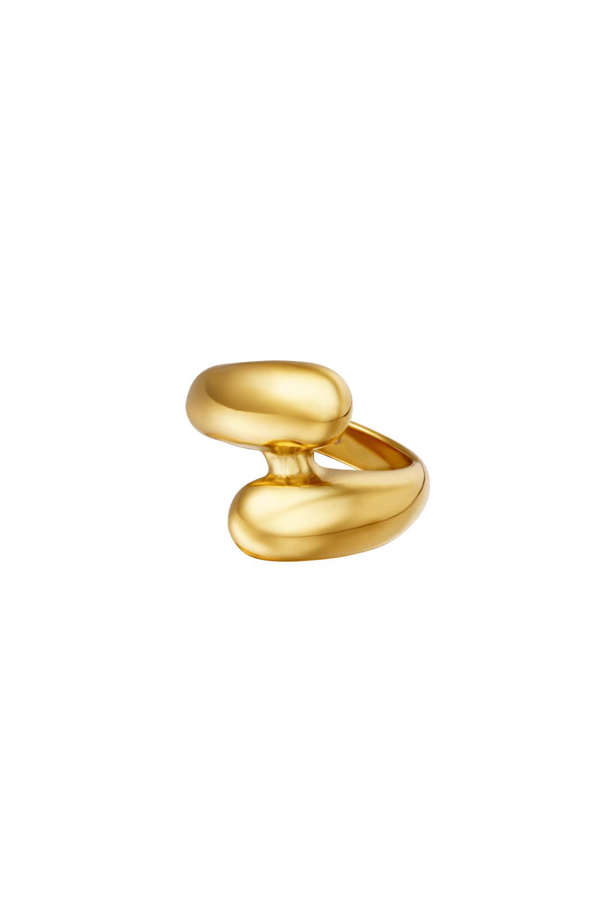 Double wrap ring Gold Color Stainless Steel 16