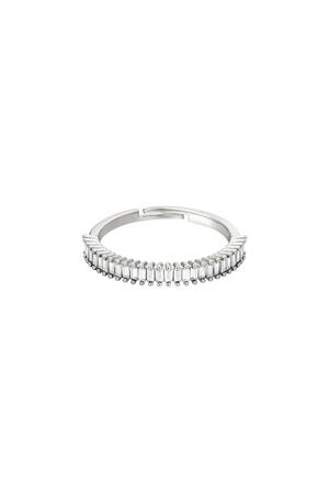 Koperen verstelbare ring zilver One size h5 