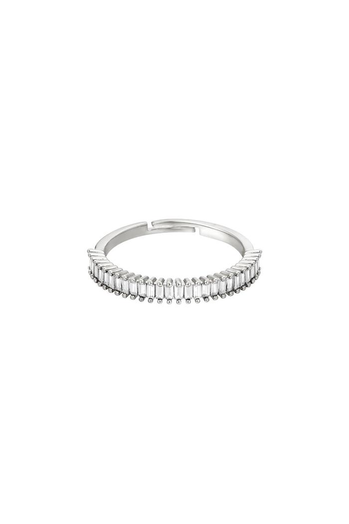 Koperen verstelbare ring zilver One size 
