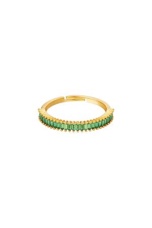 Kupfer verstellbarer Ring farbig Grün One size h5 