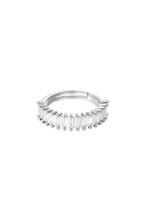 Verstellbarer Ring mit bunten Edelsteinen Silber Kupfer One size h5 