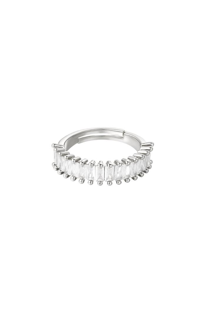Verstellbarer Ring mit bunten Edelsteinen Silber Kupfer One size 