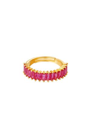 Verstelbare kleurrijke edelstenen ring Rood Koper One size h5 