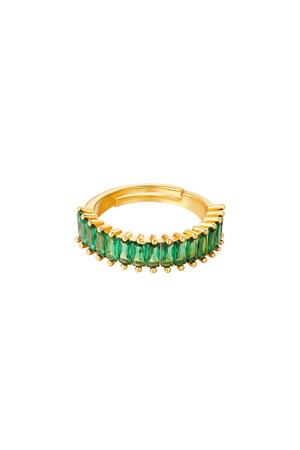 Anello regolabile con pietre preziose colorate Green Copper One size h5 
