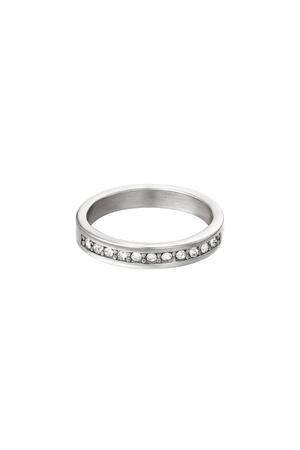 Stainless steel ring with zircon small stones Silver 18 h5 