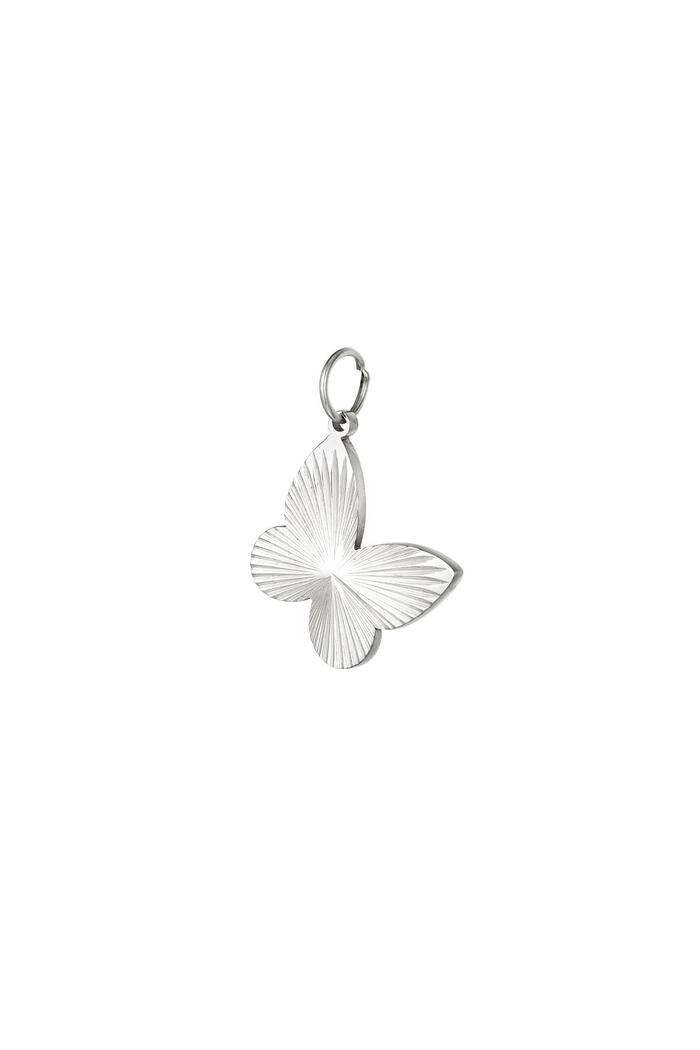 Farfalla con ciondolo fai da te in acciaio inossidabile Silver Stainless Steel 