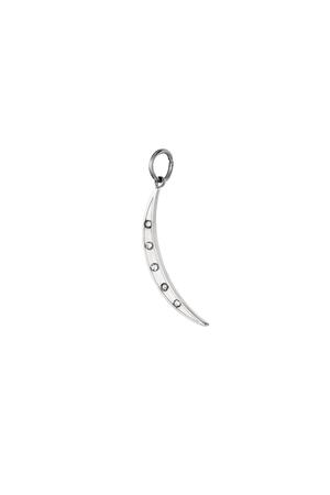 Stainless steel crescent moon charm Silver h5 