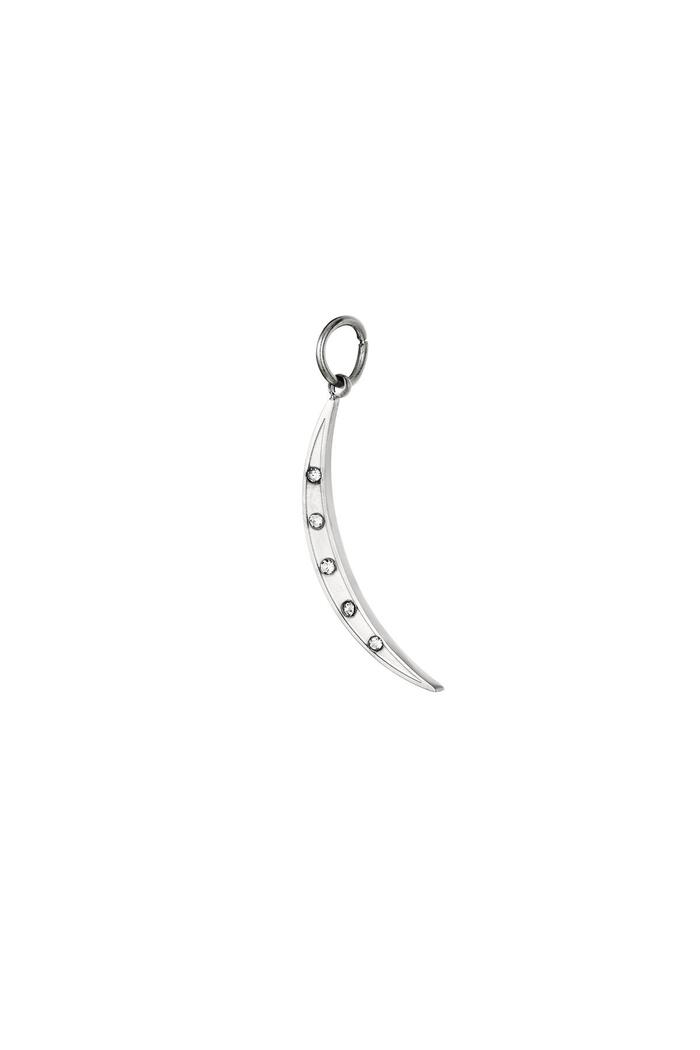 Stainless steel crescent moon charm Silver 