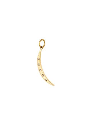 Stainless steel crescent moon charm Gold h5 