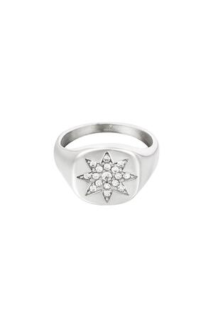Ring big star Silver Stainless Steel 17 h5 