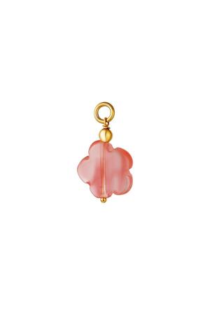 Stainless steel DIY charm Pink Stone h5 