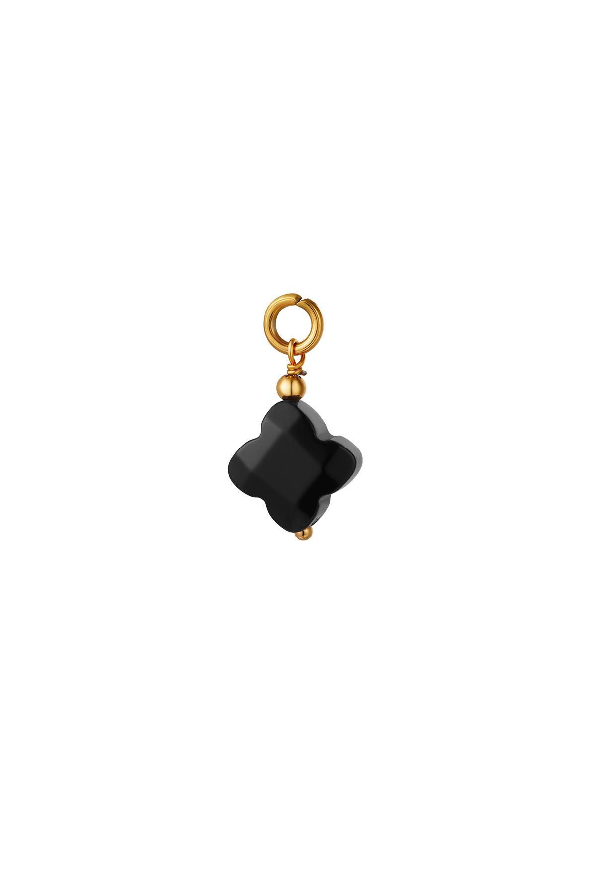 Natural stone stainless steel pendant Black