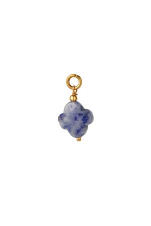 Natural stone stainless steel pendant Blue h5 