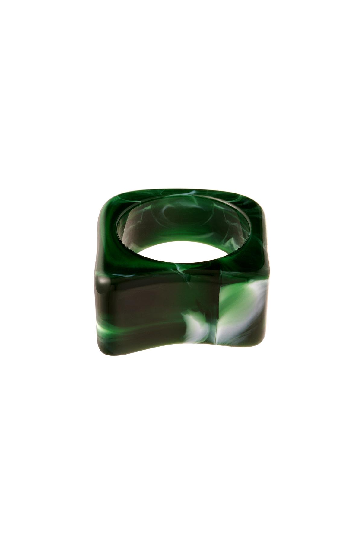 Cuadrado de anillo de resina polivinílica Verde 17