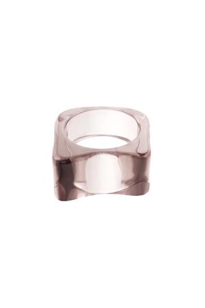 Poly resin ring square Grey 17 h5 
