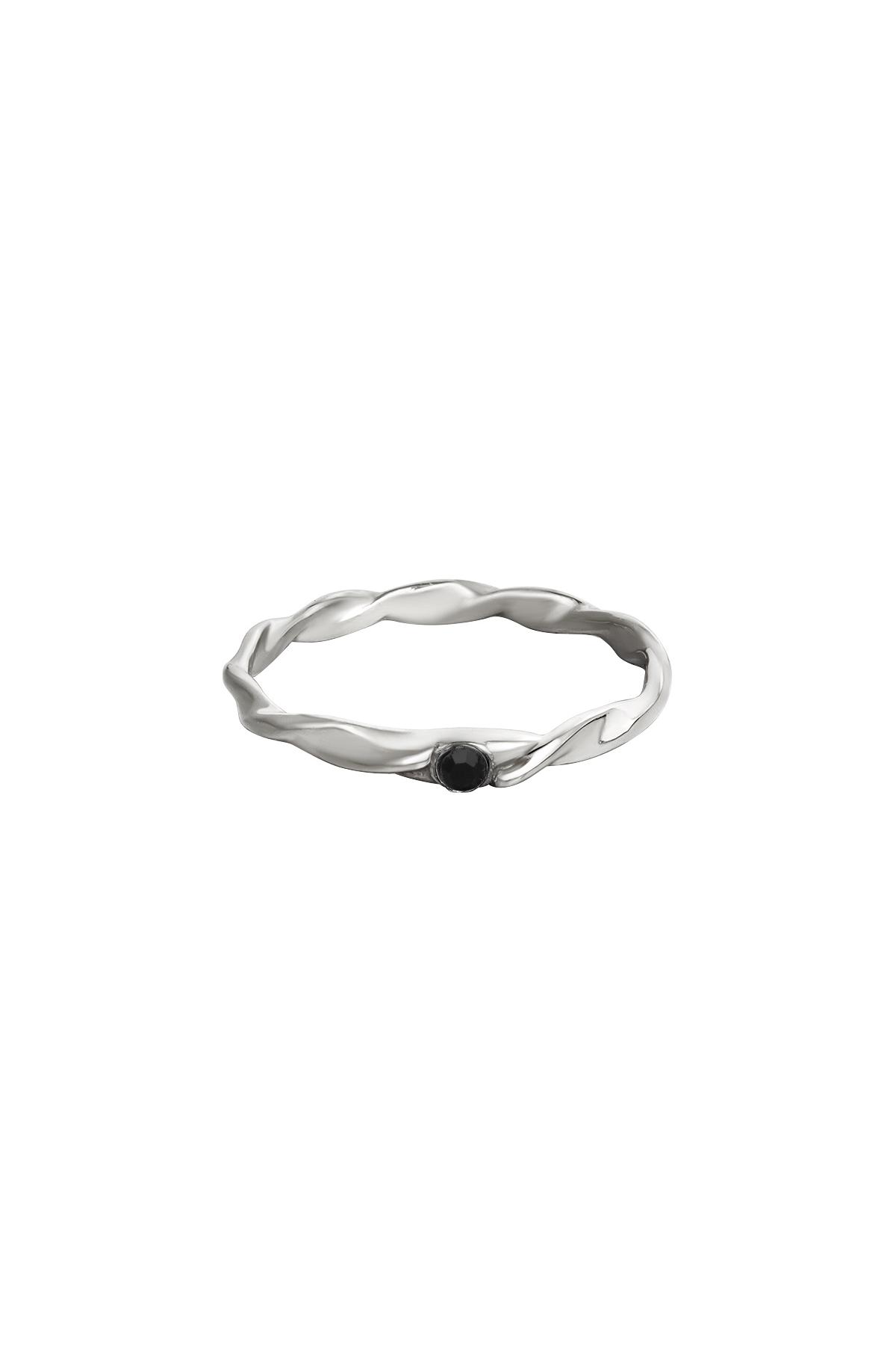 Stainless steel ring twisted Silver Color 17 2