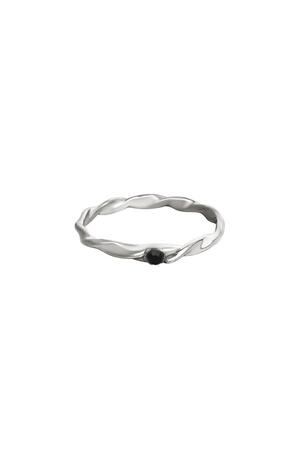 Stainless steel ring twisted Silver 17 h5 