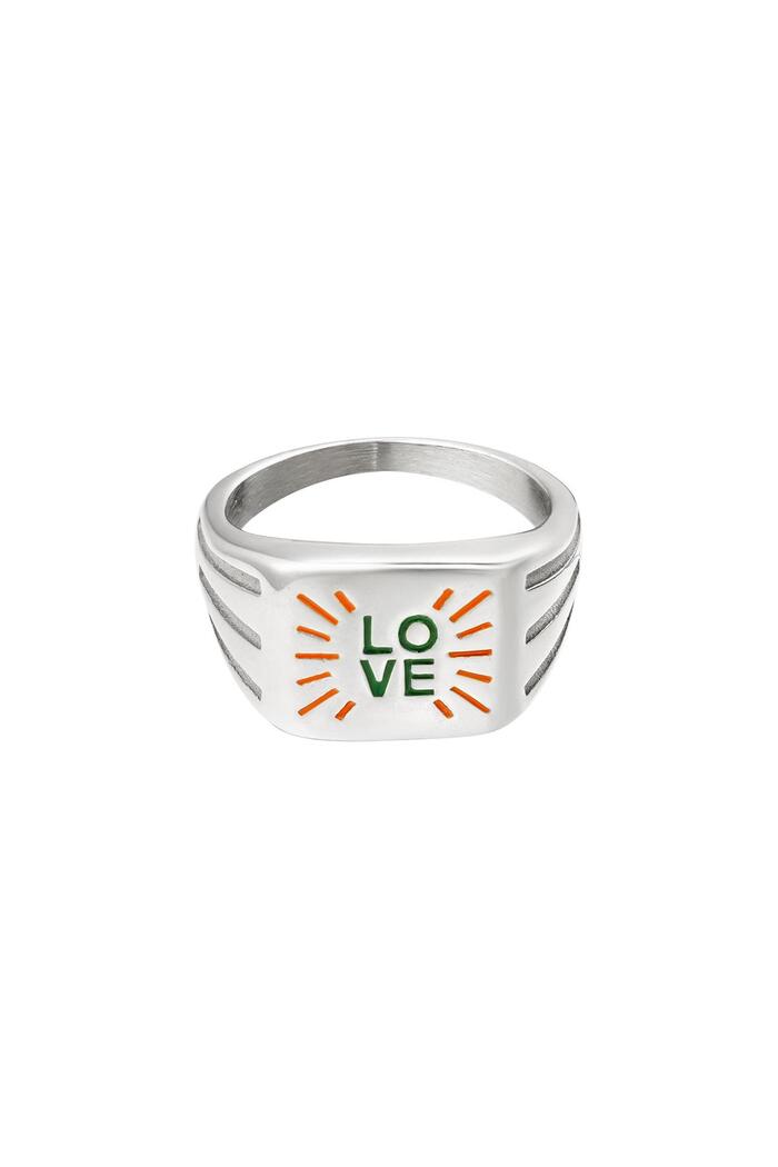 Stainless steel ring love expression Silver 17 