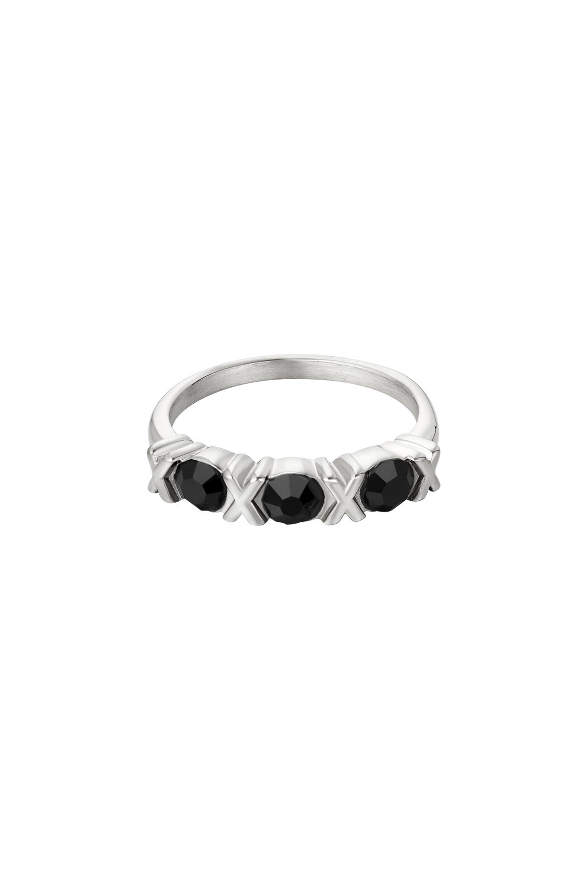 Stainless Steel Ring XOXO Silver Color 16 2