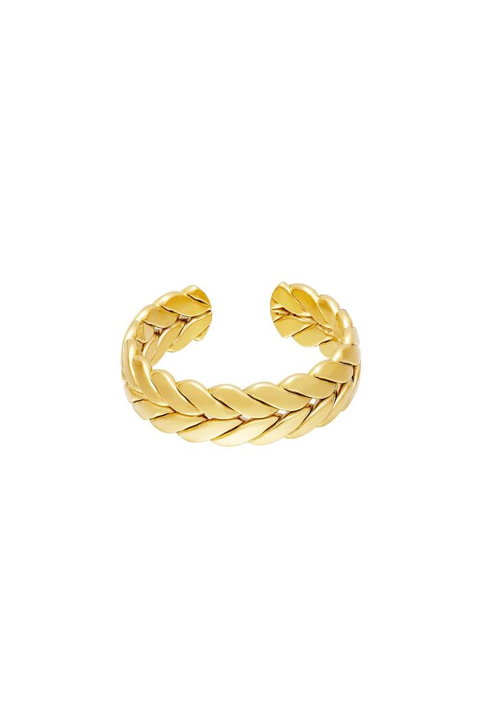 Stainless steel ring Gold One size 