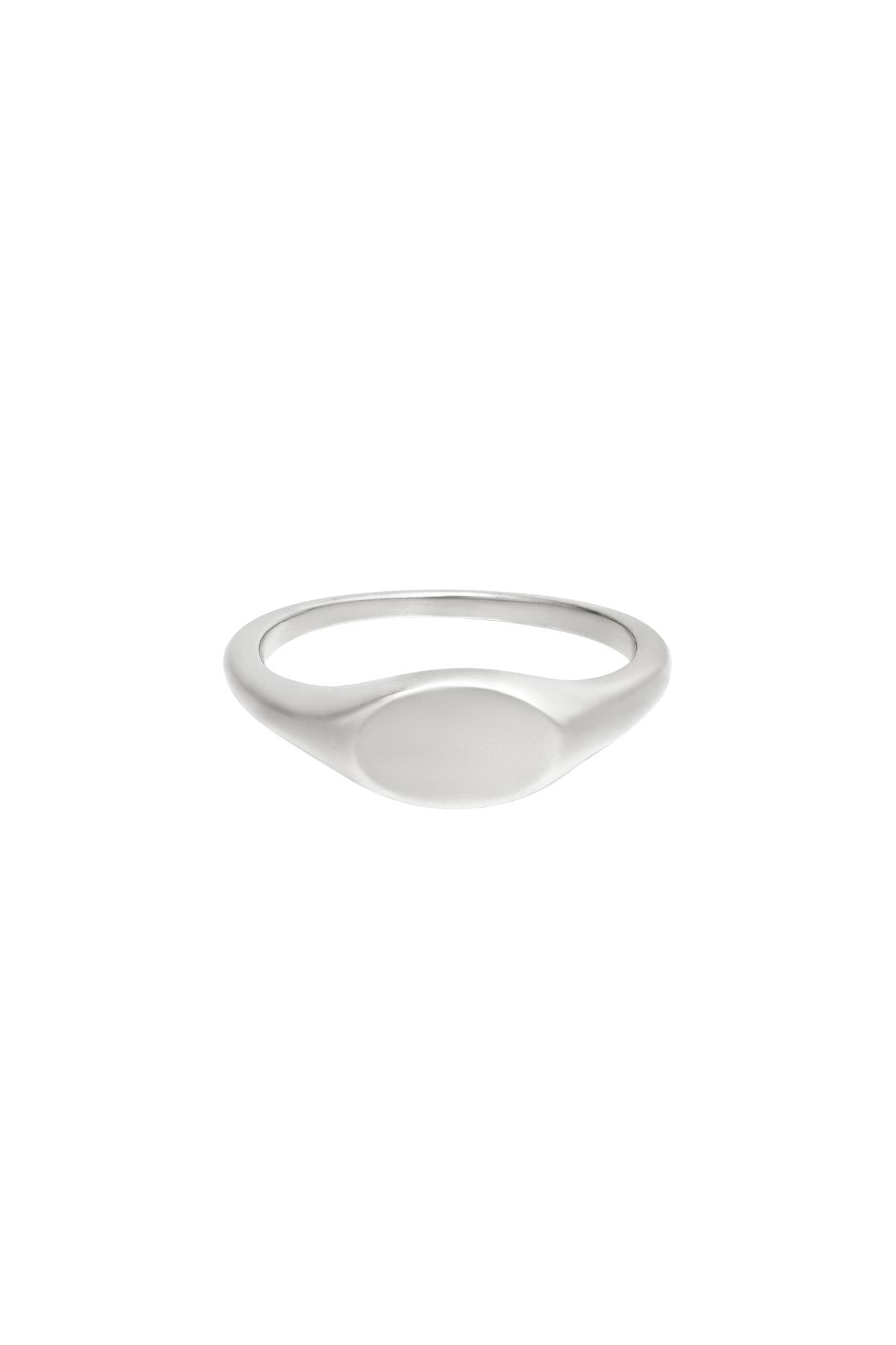 Stainless steel signet ring Silver 17 h5 
