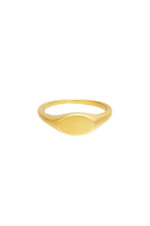Stainless steel signet ring Gold 16 h5 