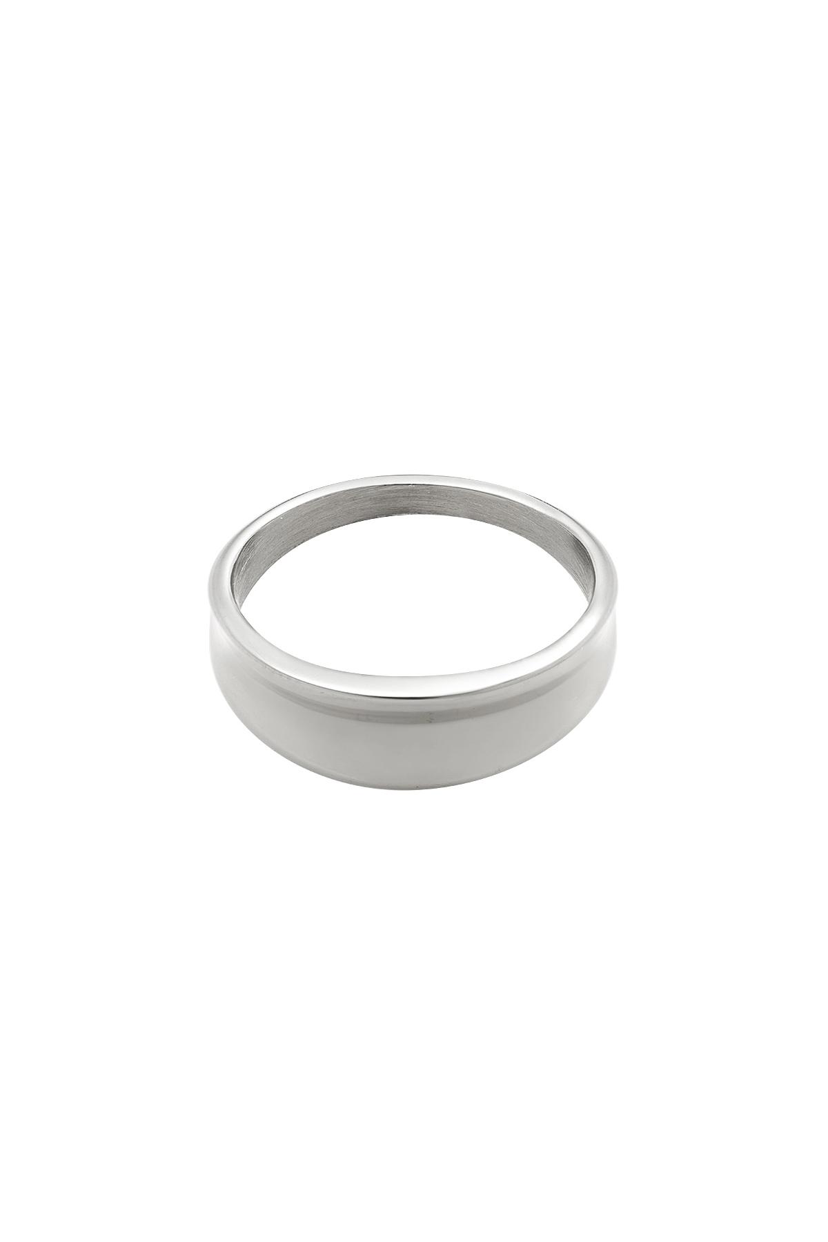 anello in acciaio inossidabile dritto Silver Stainless Steel 16 