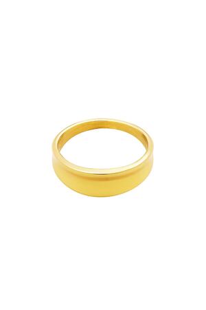 Stainless steel ring straight Gold 18 h5 