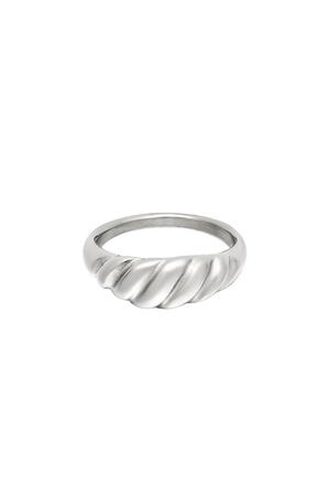 Stainless steel ring Silver 16 h5 