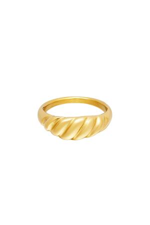 Stainless steel ring Gold 18 h5 