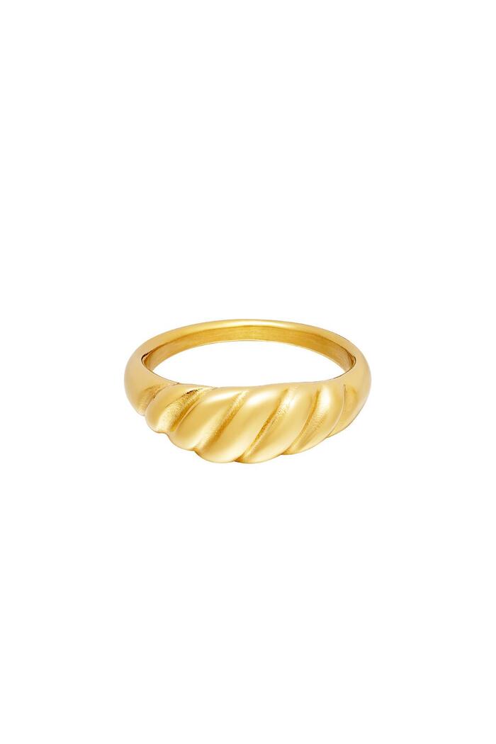 Stainless steel ring Gold 18 