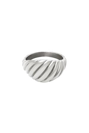 Ring baquette Silver Stainless Steel 16 h5 