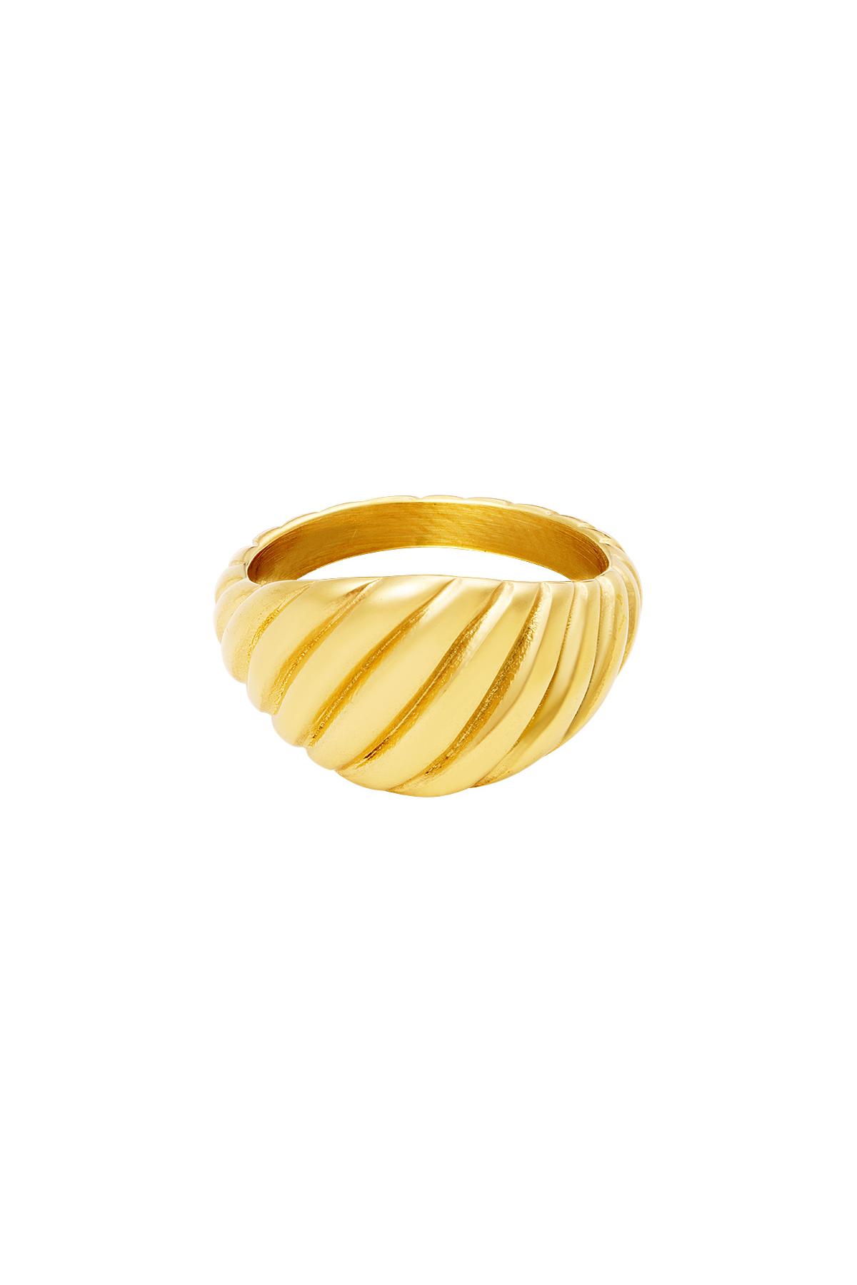 Ring baquette Gold Color Stainless Steel 16