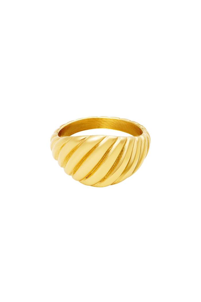 Baquette-Ring Gold Edelstahl 17 
