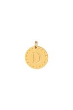 Gold / Circle charm initial D Gold Stainless Steel Picture16