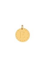 Gold / Circle charm initial E Gold Stainless Steel Picture17