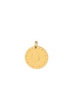 Gold / Circle charm initial O Gold Stainless Steel Picture7