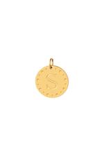 Gold / Circle charm initial S Gold Stainless Steel Picture20