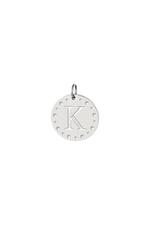 Silver / Circle charm initial K Silver Stainless Steel Picture11