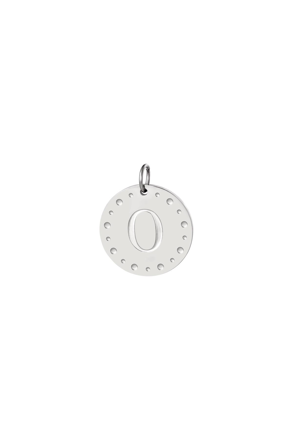 Silver / Circle charm initial O Silver Stainless Steel Picture15