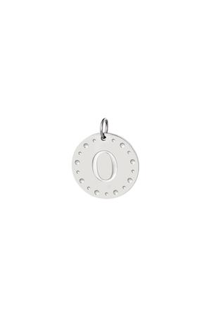 Circle charm initial O Silver Stainless Steel h5 