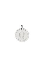 Silver / Circle charm initial Q Silver Stainless Steel Picture17