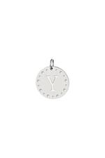 Silver / Circle charm initial Y Silver Stainless Steel Picture25